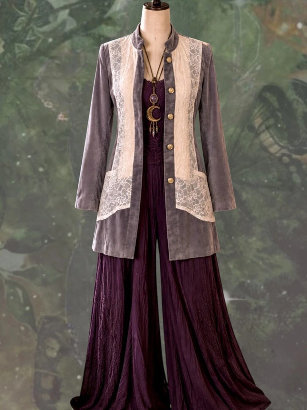Whimsigoth Lace Longline Jacket Chicoâs Gray Ivory Romantic Boho